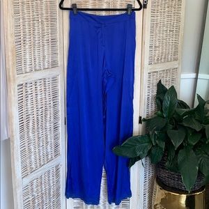 100% silk satin high waisted pants